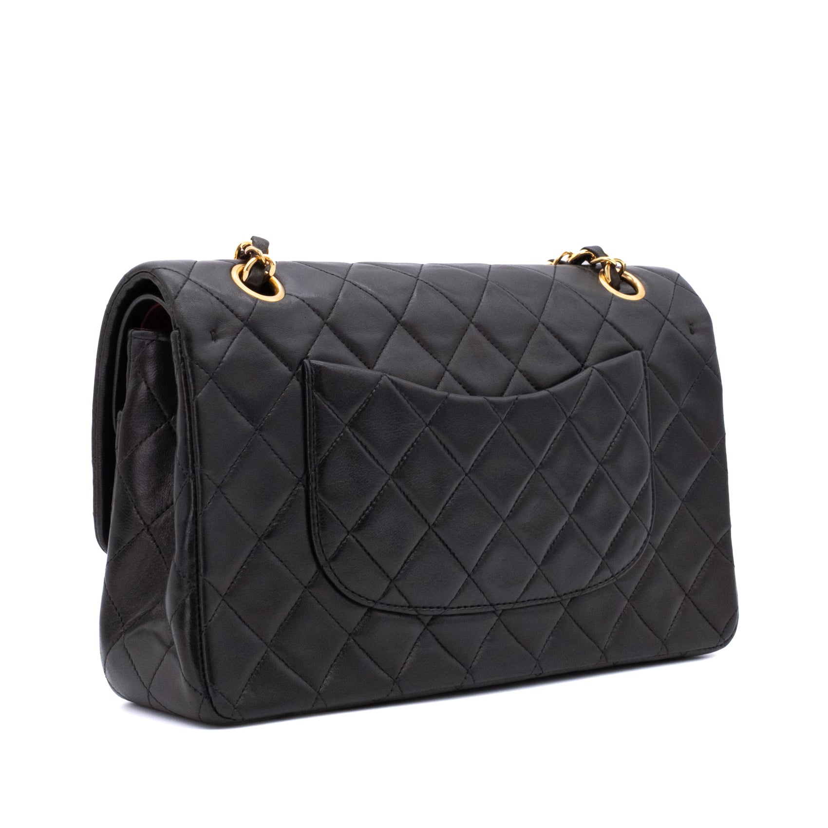 Chanel Classic Double Flap Bag Medium Lammleder Schwarz GHW 24k