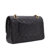 Chanel Classic Double Flap Bag Medium Lammleder Schwarz GHW 24k