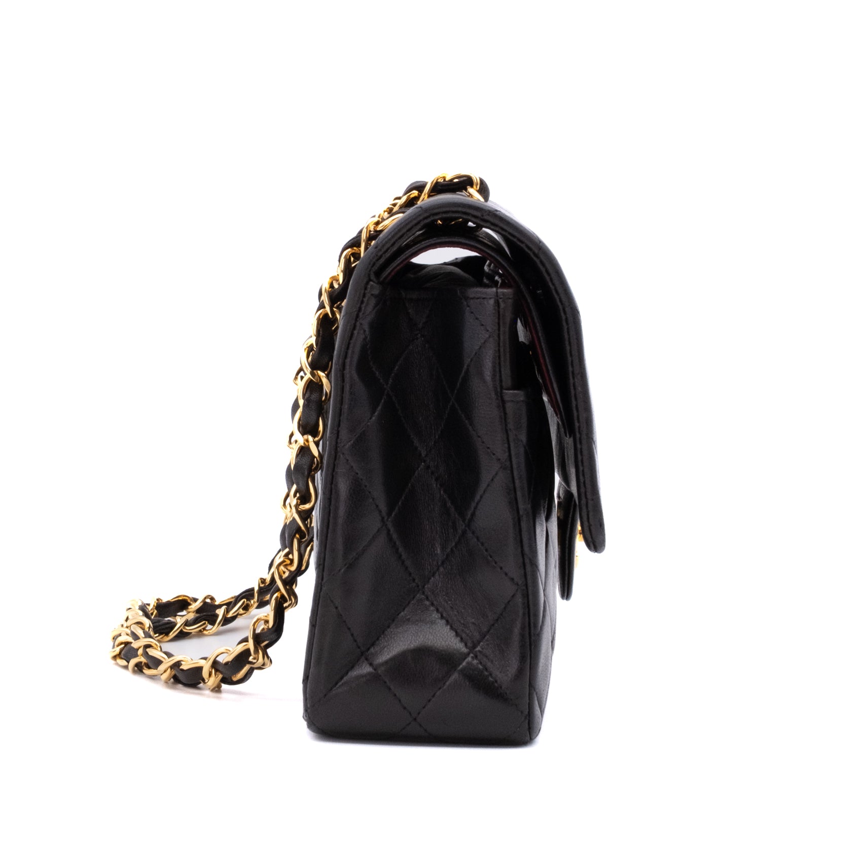 Chanel Classic Double Flap Bag Medium Lammleder Schwarz GHW 24k