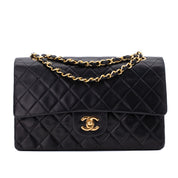 Chanel Classic Double Flap Bag Medium Lammleder Schwarz 24k GHW