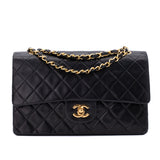 Chanel Classic Double Flap Bag Medium Lammleder Schwarz 24k GHW