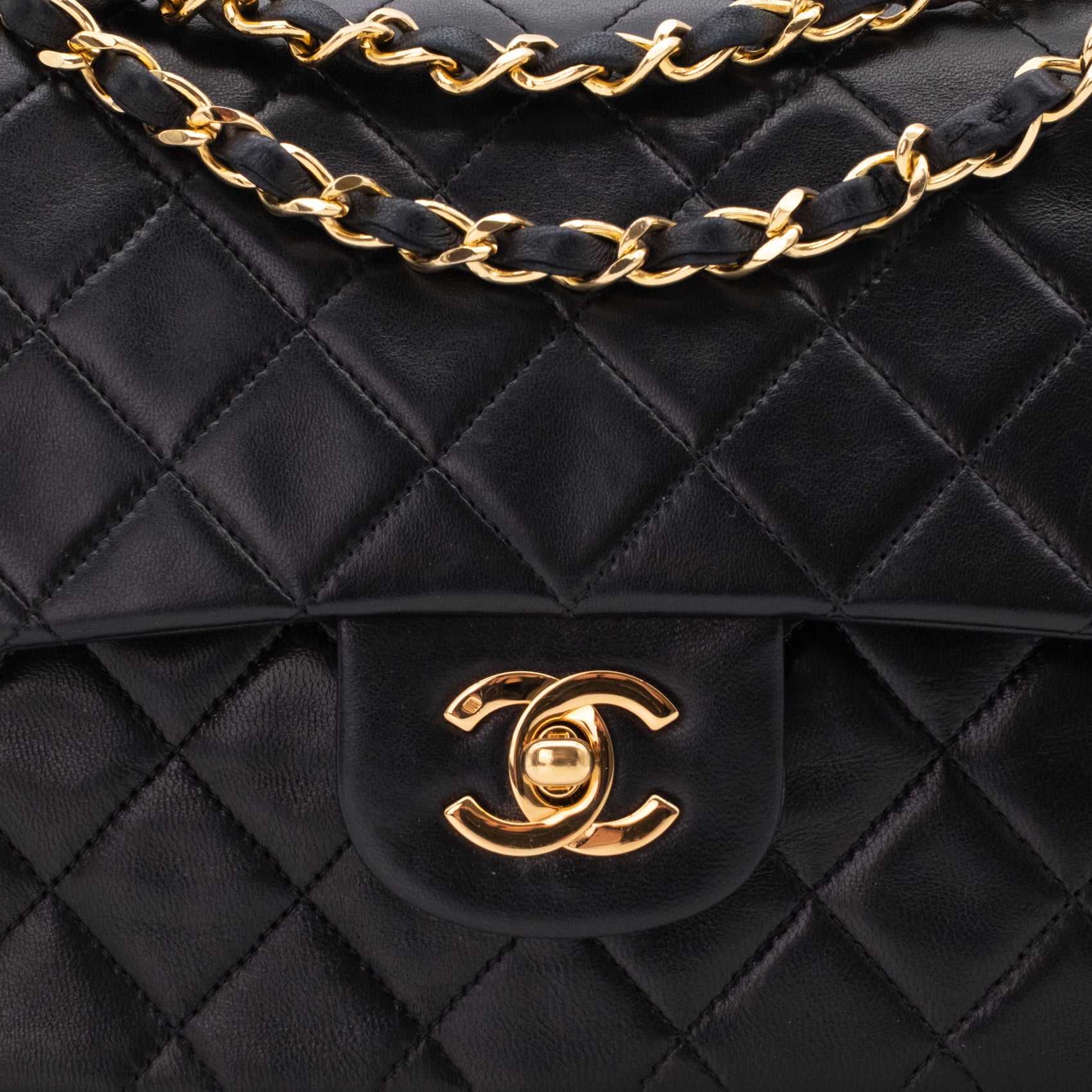 Chanel Classic Double Flap Bag Medium Lammleder Schwarz 24k GHW