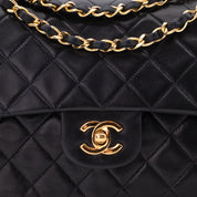 Chanel Classic Double Flap Bag Medium Lammleder Schwarz 24k GHW