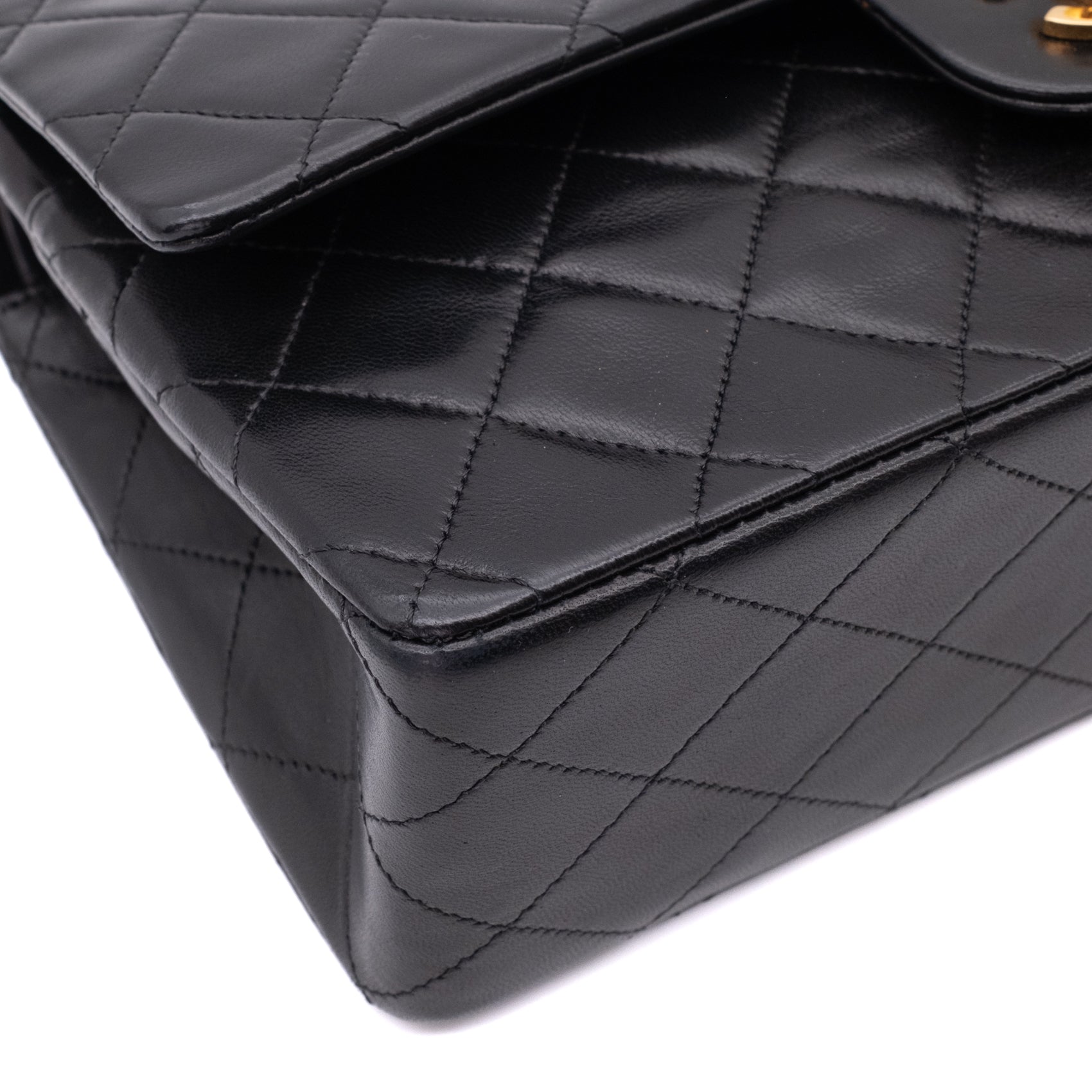 Chanel Classic Double Flap Bag Medium Lammleder Schwarz 24k GHW