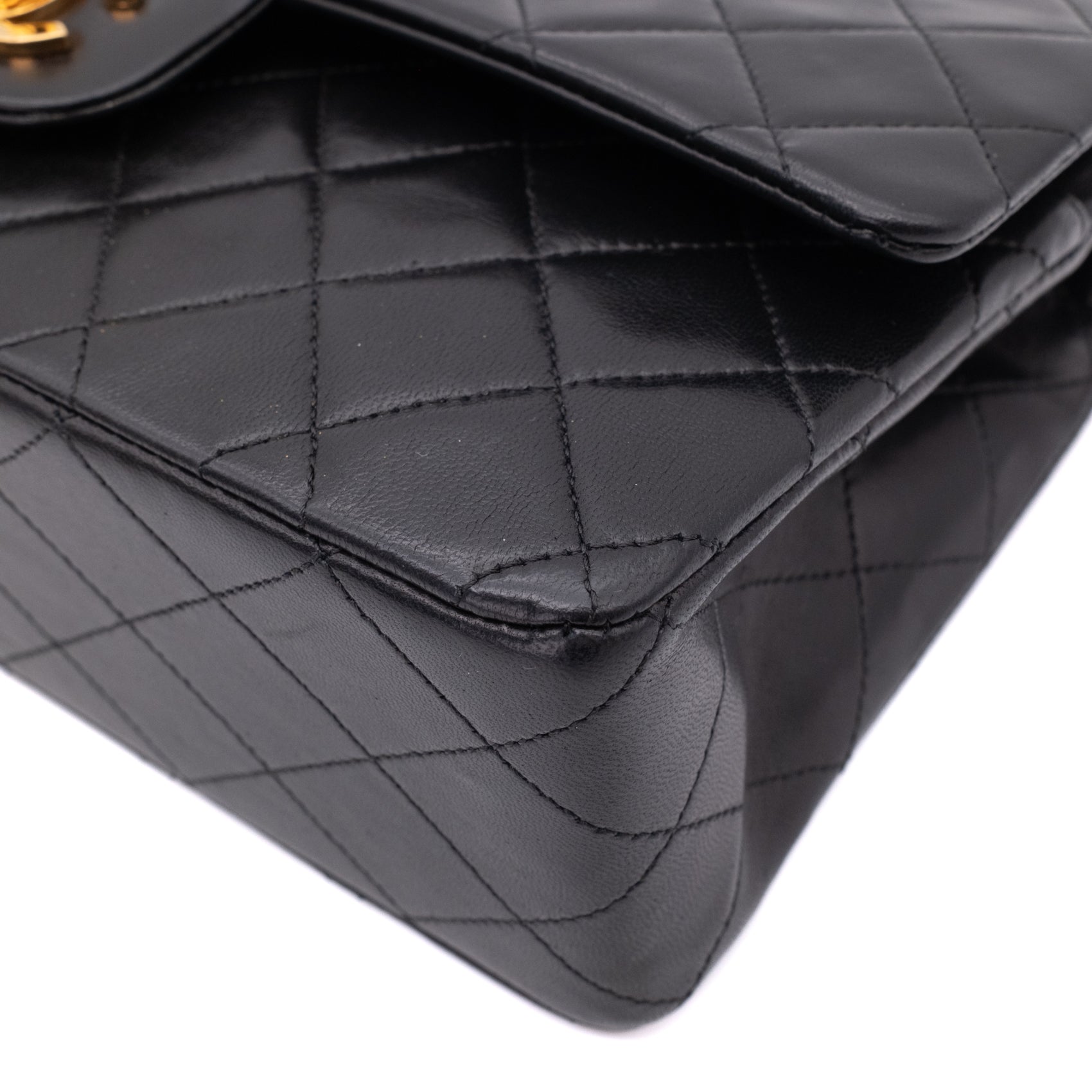Chanel Classic Double Flap Bag Medium Lammleder Schwarz 24k GHW