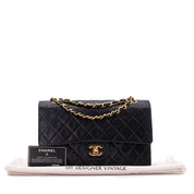 Chanel Classic Double Flap Bag Medium Lammleder Schwarz 24k GHW
