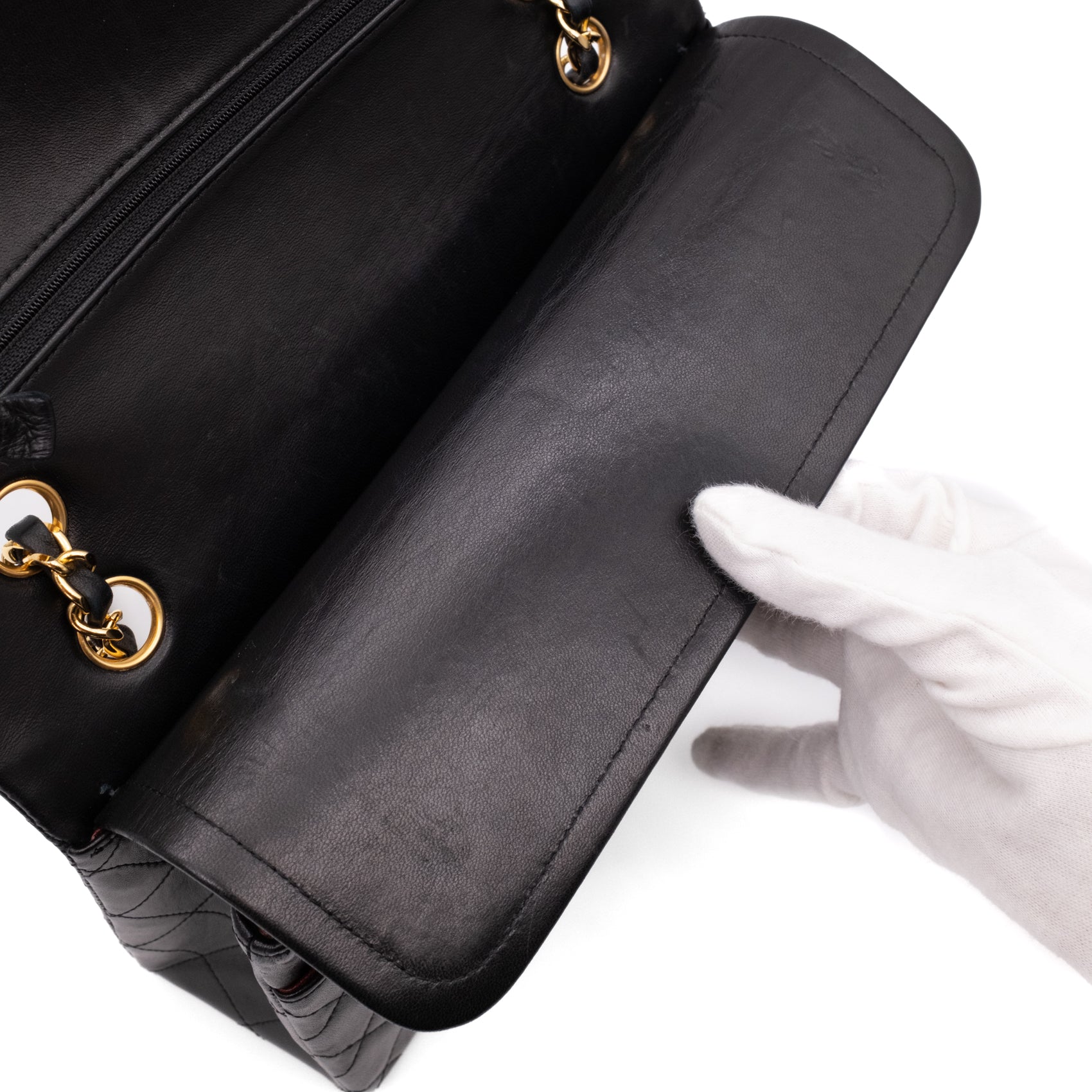 Chanel Classic Double Flap Bag Medium Lammleder Schwarz 24k GHW