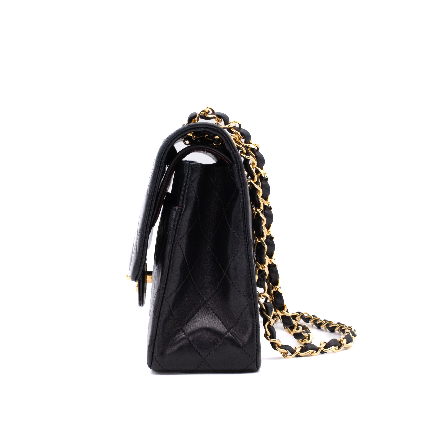 Chanel Classic Double Flap Bag Medium Lammleder Schwarz 24k GHW