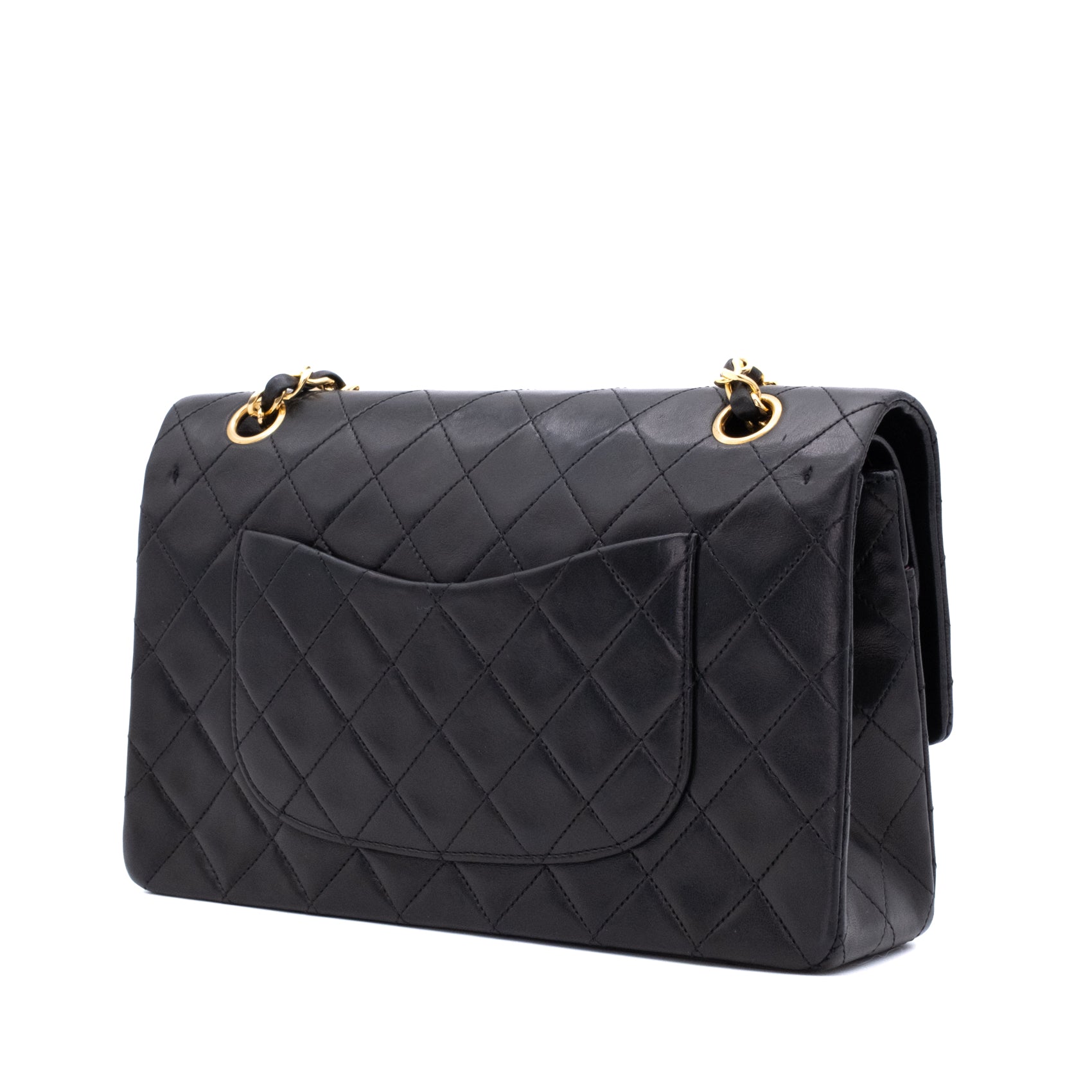 Chanel Classic Double Flap Bag Medium Lammleder Schwarz 24k GHW