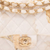 Chanel Double Flap Bag Medium Denim Beige Off-White Blumenmuster GHW Matt