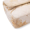 Chanel Double Flap Bag Medium Denim Beige Off-White Blumenmuster GHW Matt