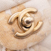 Chanel Double Flap Bag Medium Denim Beige Off-White Blumenmuster GHW Matt