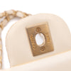 Chanel Double Flap Bag Medium Denim Beige Off-White Blumenmuster GHW Matt