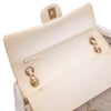 Chanel Double Flap Bag Medium Denim Beige Off-White Blumenmuster GHW Matt