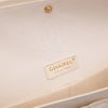 Chanel Double Flap Bag Medium Denim Beige Off-White Blumenmuster GHW Matt