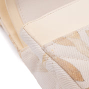 Chanel Double Flap Bag Medium Denim Beige Off-White Blumenmuster GHW Matt