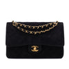 Chanel Classic Double Flap Bag Medium Velourleder Schwarz 24k GHW