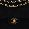 Chanel Classic Double Flap Bag Medium Velourleder Schwarz 24k GHW