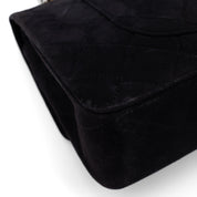 Chanel Classic Double Flap Bag Medium Velourleder Schwarz 24k GHW