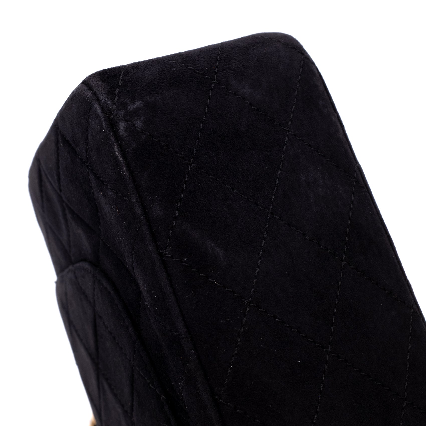Chanel Classic Double Flap Bag Medium Velourleder Schwarz 24k GHW