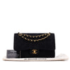 Chanel Classic Double Flap Bag Medium Velourleder Schwarz 24k GHW