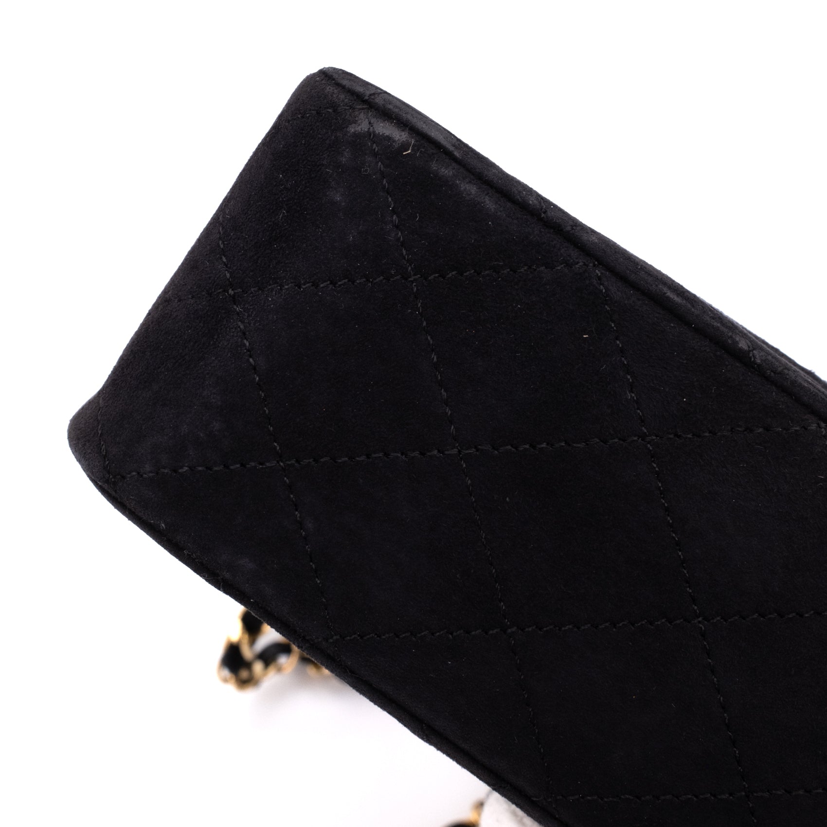 Chanel Classic Double Flap Bag Medium Velourleder Schwarz 24k GHW