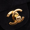 Chanel Classic Double Flap Bag Medium Velourleder Schwarz 24k GHW
