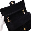Chanel Classic Double Flap Bag Medium Velourleder Schwarz 24k GHW