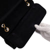 Chanel Classic Double Flap Bag Medium Velourleder Schwarz 24k GHW