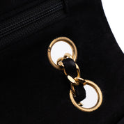 Chanel Classic Double Flap Bag Medium Velourleder Schwarz 24k GHW