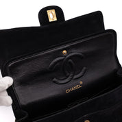 Chanel Classic Double Flap Bag Medium Velourleder Schwarz 24k GHW