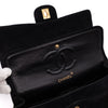 Chanel Classic Double Flap Bag Medium Velourleder Schwarz 24k GHW