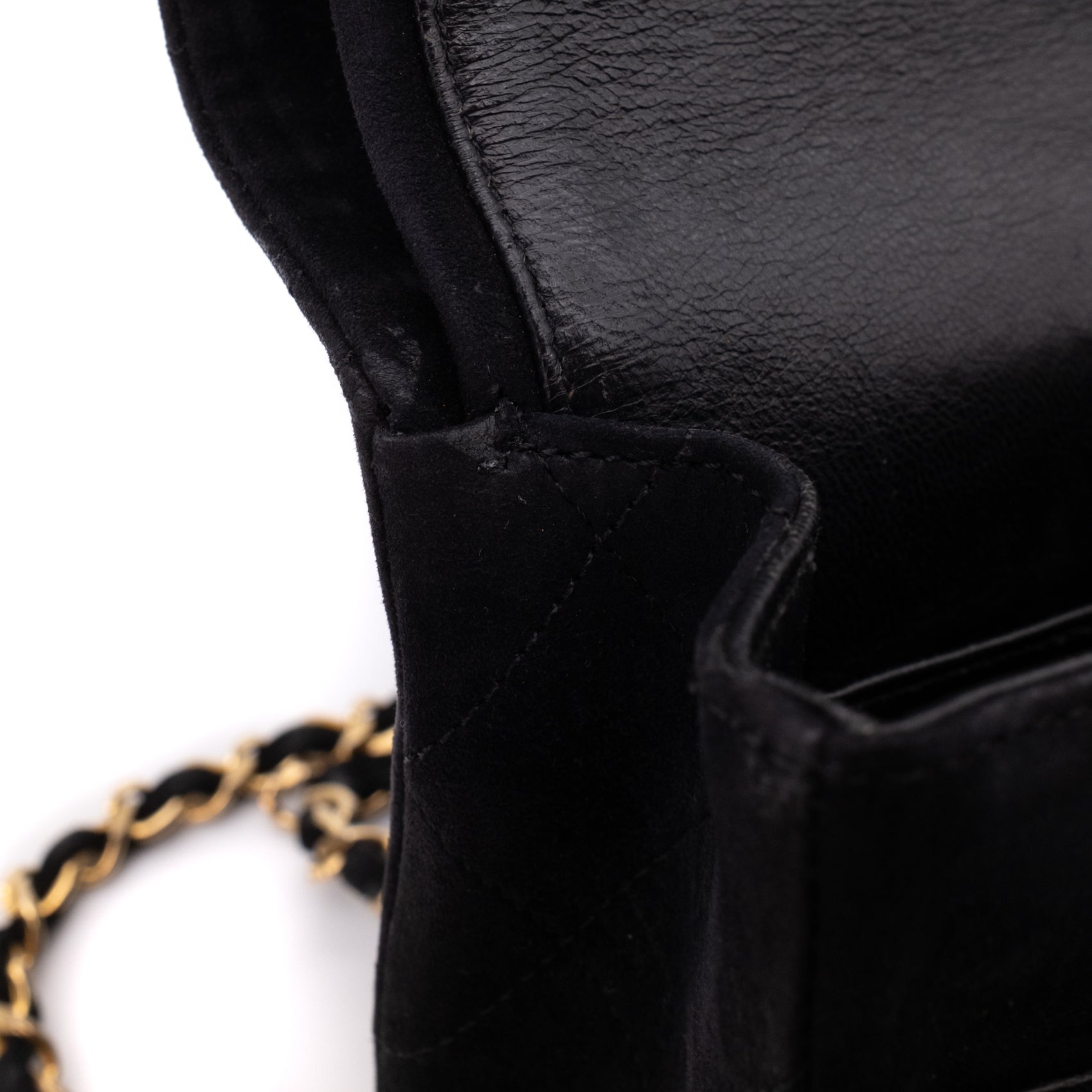 Chanel Classic Double Flap Bag Medium Velourleder Schwarz 24k GHW