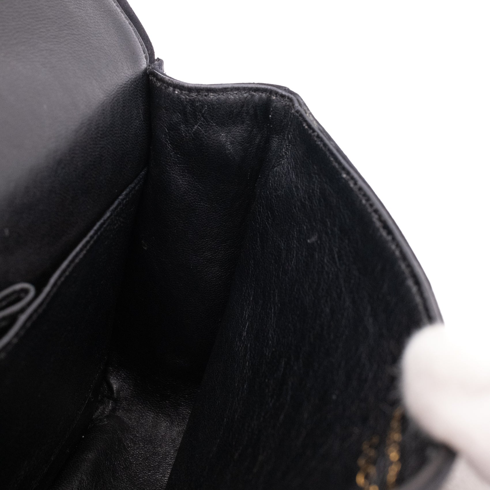 Chanel Classic Double Flap Bag Medium Velourleder Schwarz 24k GHW