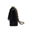 Chanel Classic Double Flap Bag Medium Velourleder Schwarz 24k GHW