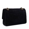 Chanel Classic Double Flap Bag Medium Velourleder Schwarz 24k GHW