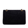 Chanel Classic Double Flap Bag Medium Velourleder Schwarz 24k GHW
