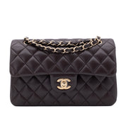 Chanel Classic Double Flap Bag Small 21A Lammleder Braun GHW