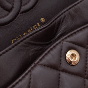 Chanel Classic Double Flap Bag Small 21A Lammleder Braun GHW
