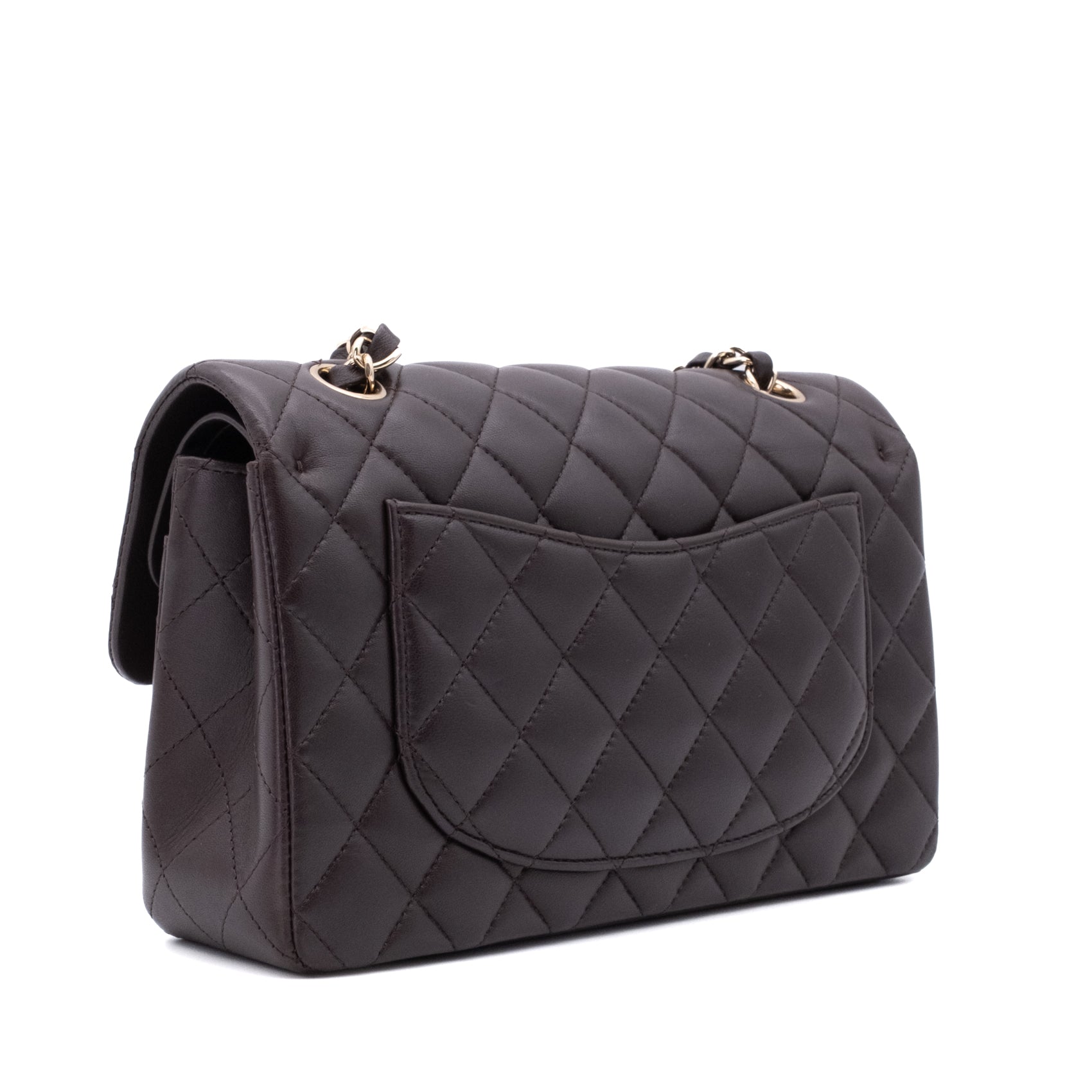 Chanel Classic Double Flap Bag Small 21A Lammleder Braun GHW