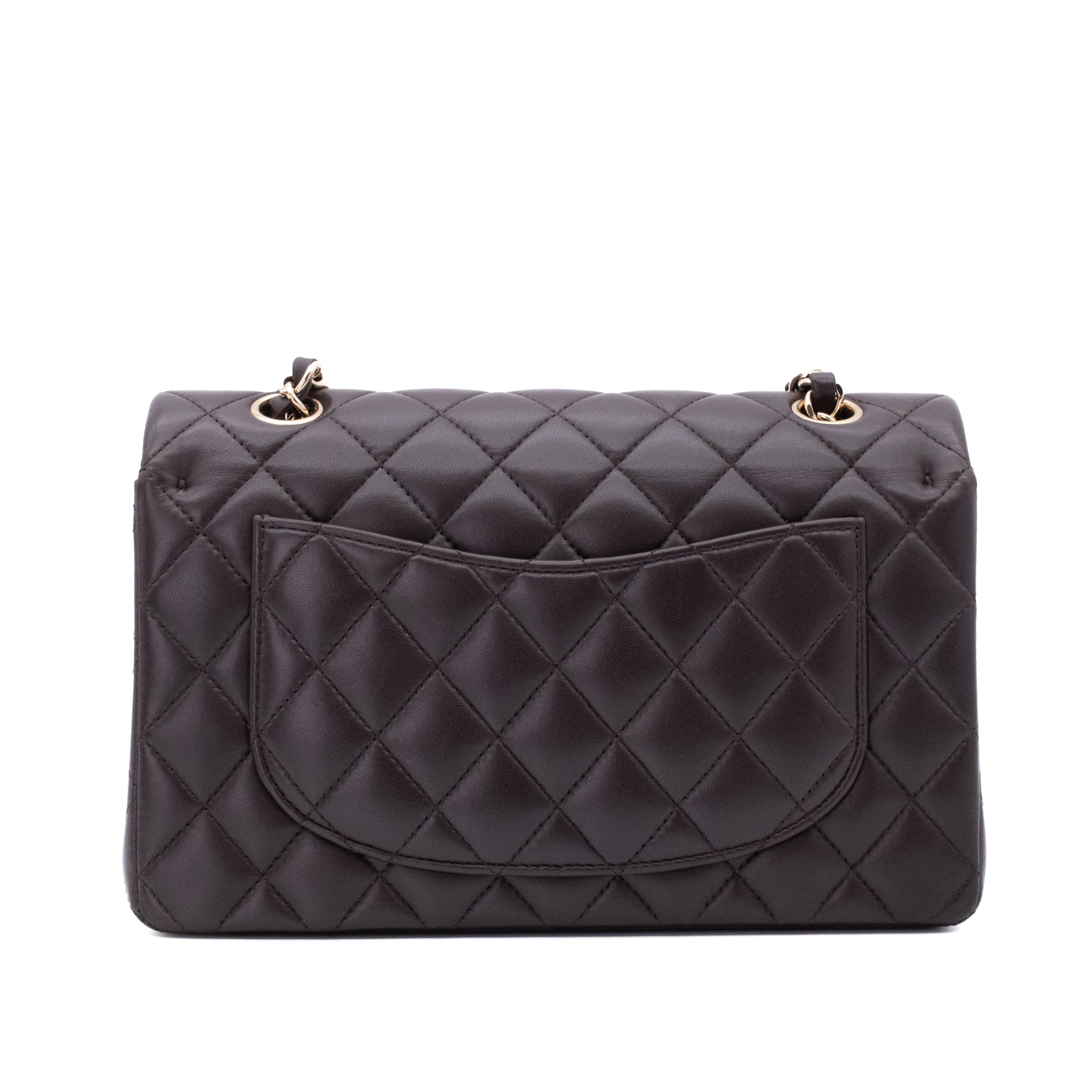 Chanel Classic Double Flap Bag Small 21A Lammleder Braun GHW