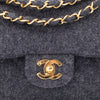 Chanel Double Flap Small Wolle Grau 24k GHW