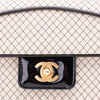 Chanel Classic Single Flap East West Microquilting Jersey Beige Schwarz GHW Matt