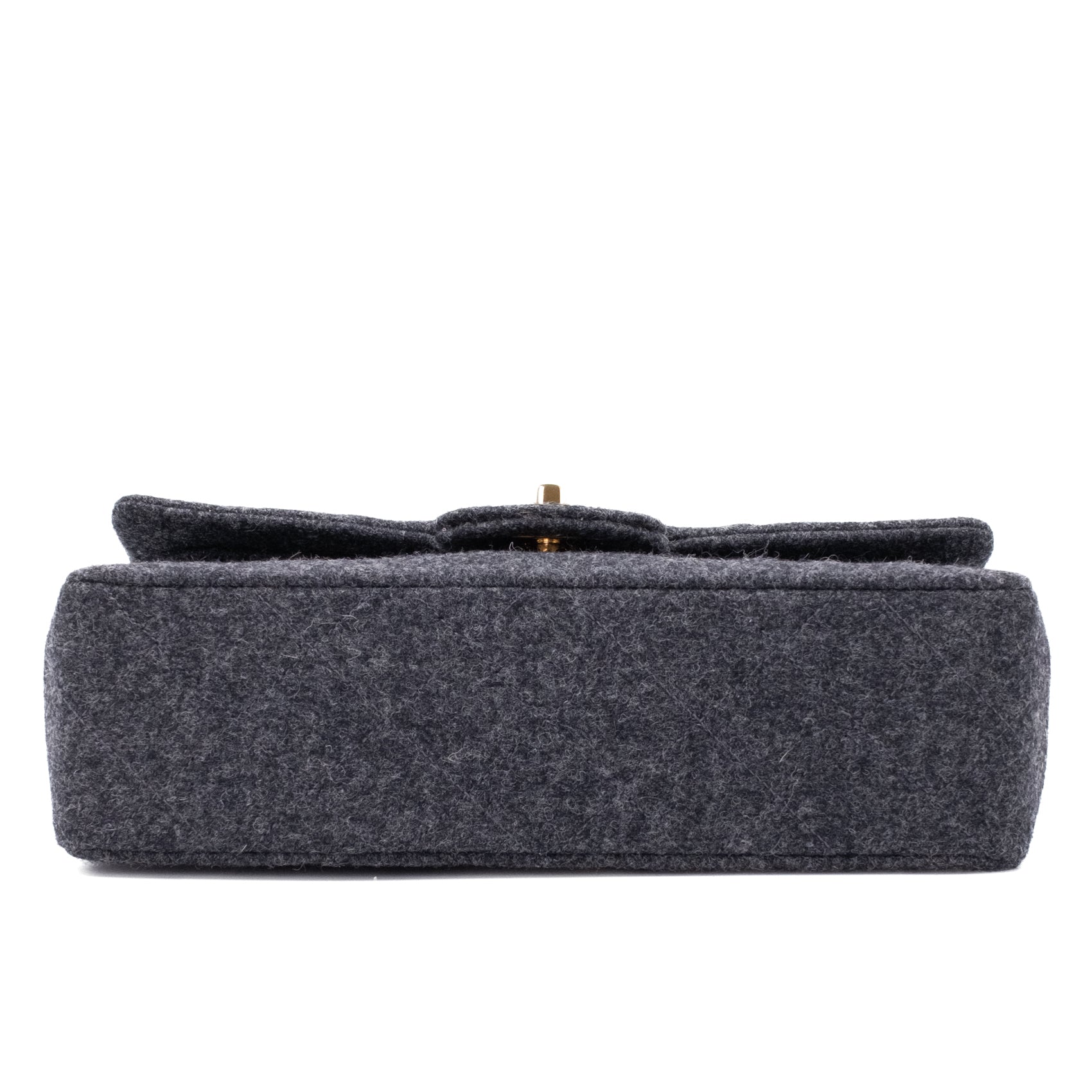 Chanel Double Flap Small Wolle Grau 24k GHW