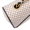Chanel Classic Single Flap East West Microquilting Jersey Beige Schwarz GHW Matt
