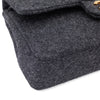 Chanel Double Flap Small Wolle Grau 24k GHW