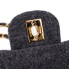Chanel Double Flap Small Wolle Grau 24k GHW