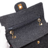 Chanel Double Flap Small Wolle Grau 24k GHW