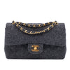 Chanel Double Flap Small Wolle Grau 24k GHW