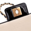 Chanel Classic Single Flap East West Microquilting Jersey Beige Schwarz GHW Matt